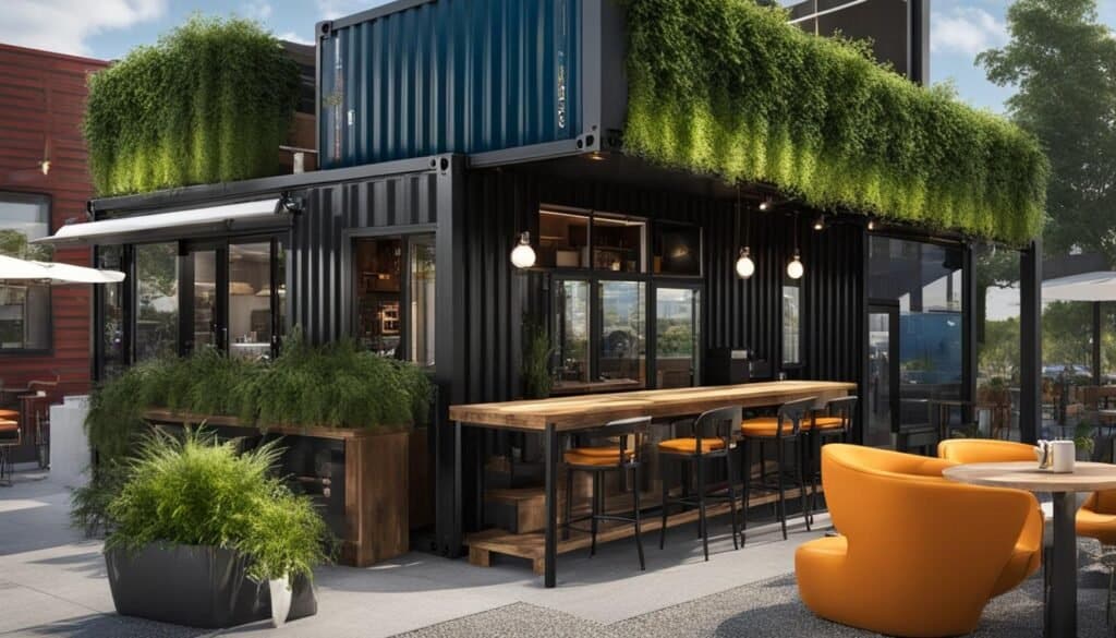 Café Infinity shipping container architecture
