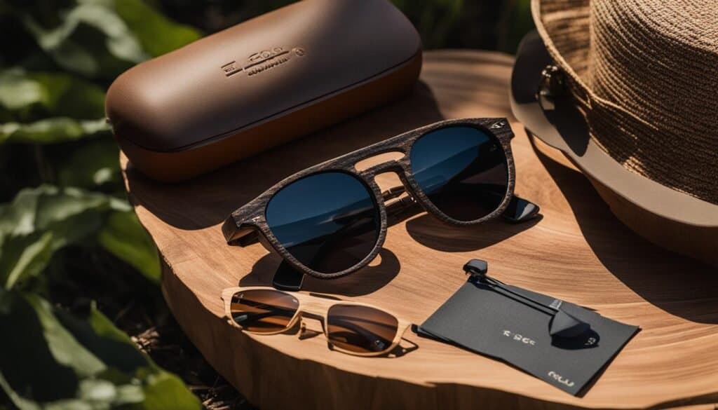 sustainable sunglasses and eco-friendly water bottles