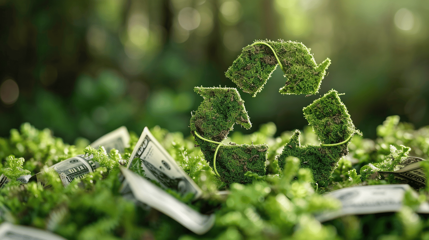 Recycle sign and dollar bills. Maximizing Energy Efficiency: Incentives, Rebates, and Tax Credits from the Department of Energy