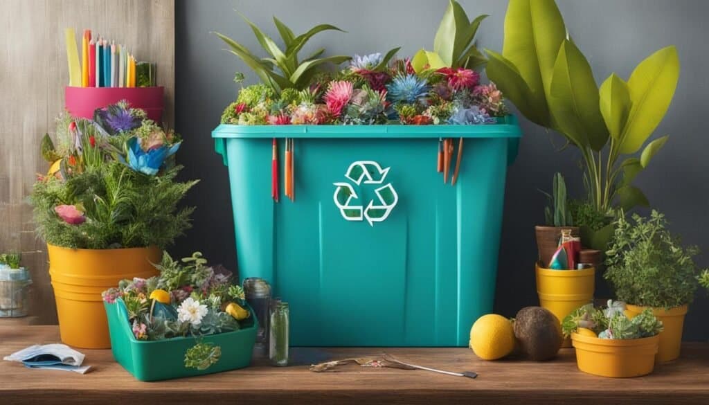 recycling bin and DIY recycling projects