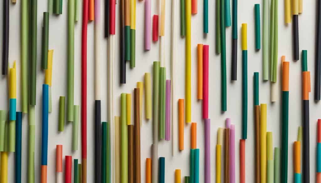 An assortment of biodegradable straws