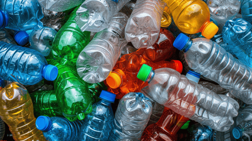 Plastic bottle in a landfill